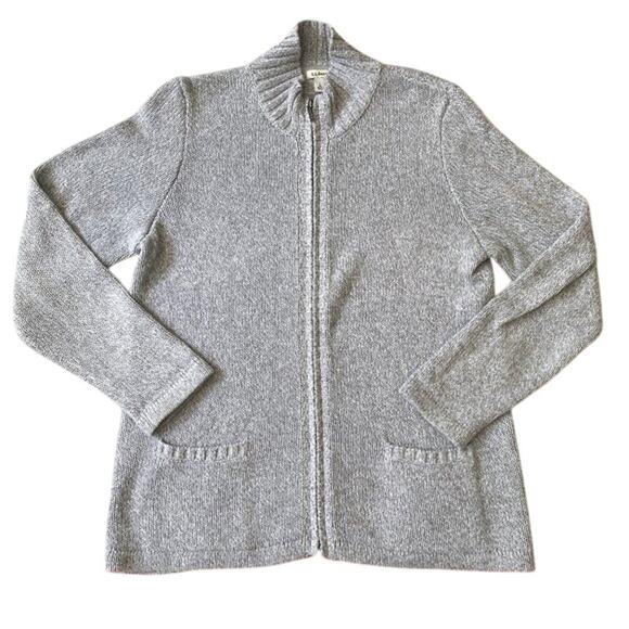 L.L Bean Full Zip Knit Sweater Mock Neck Sweater - Picture 1 of 7